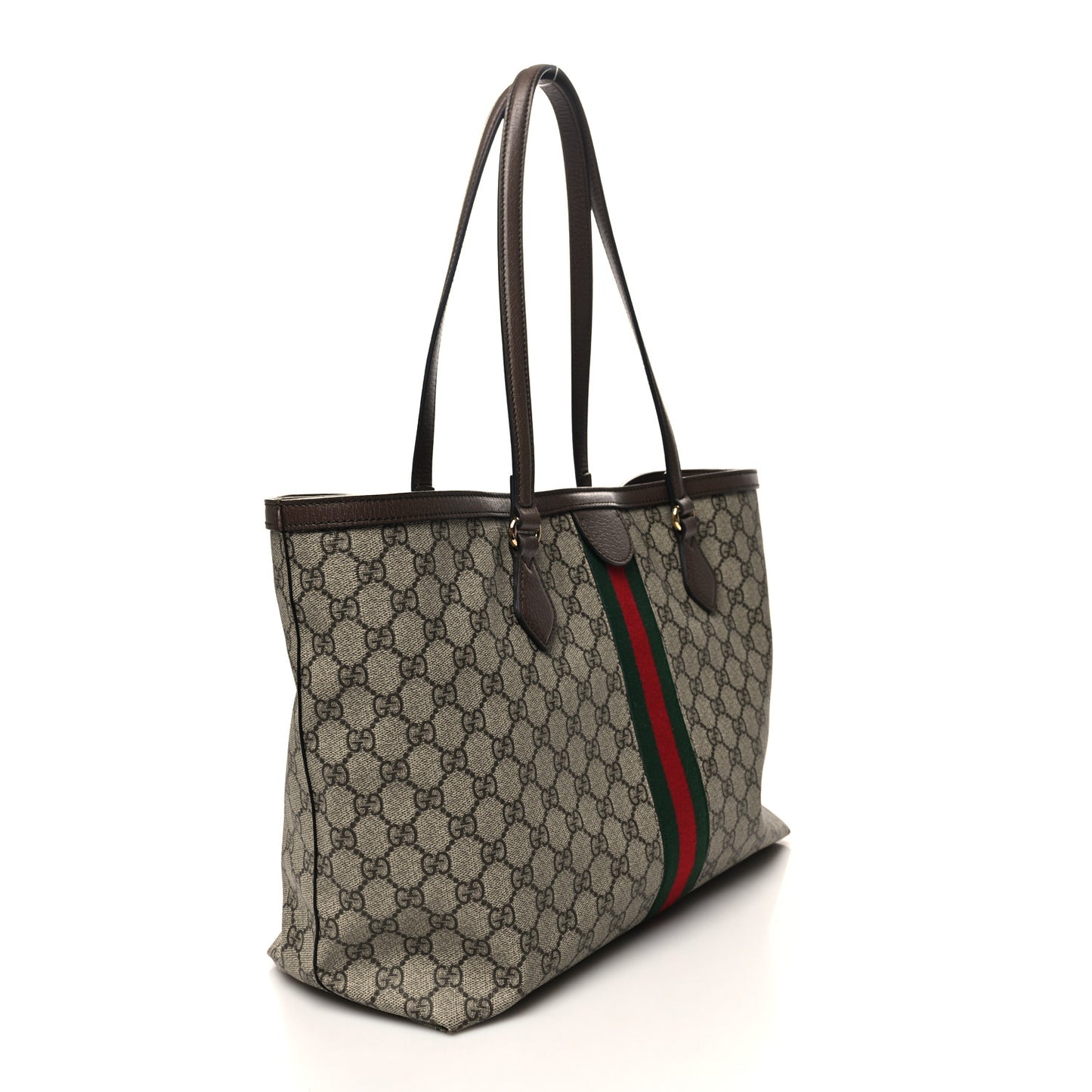 GG Supreme Monogram Medium Ophidia Shopping Tote Brown