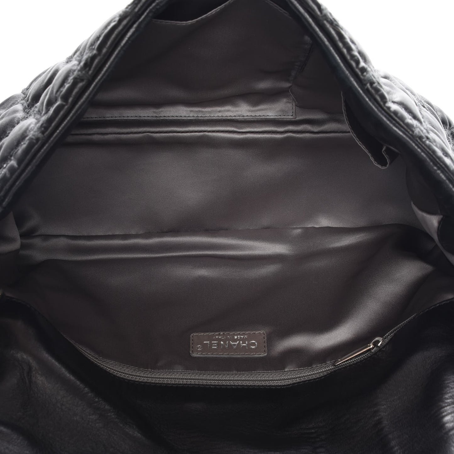 Lambskin Tweed Double Stitch Maxi Flap Black