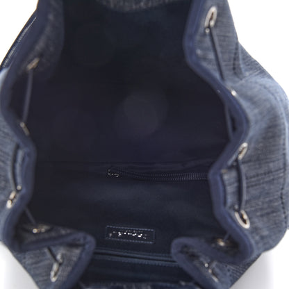 Chanel Denim Large Deauville Backpack Dark Blue 5 of 9