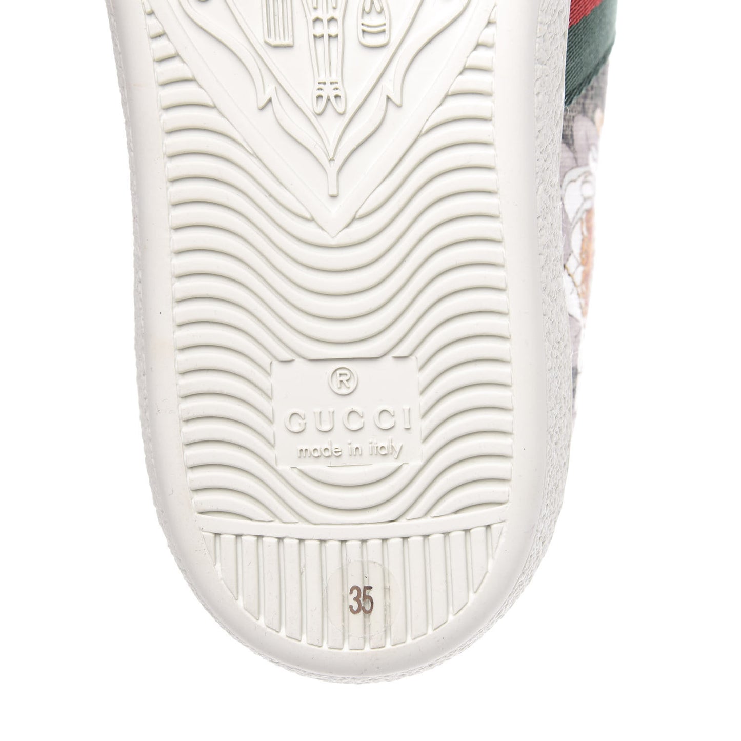 GG Supreme Monogram Flora Web Womens Ace Sneakers 35 Beige Multicolor Rosso