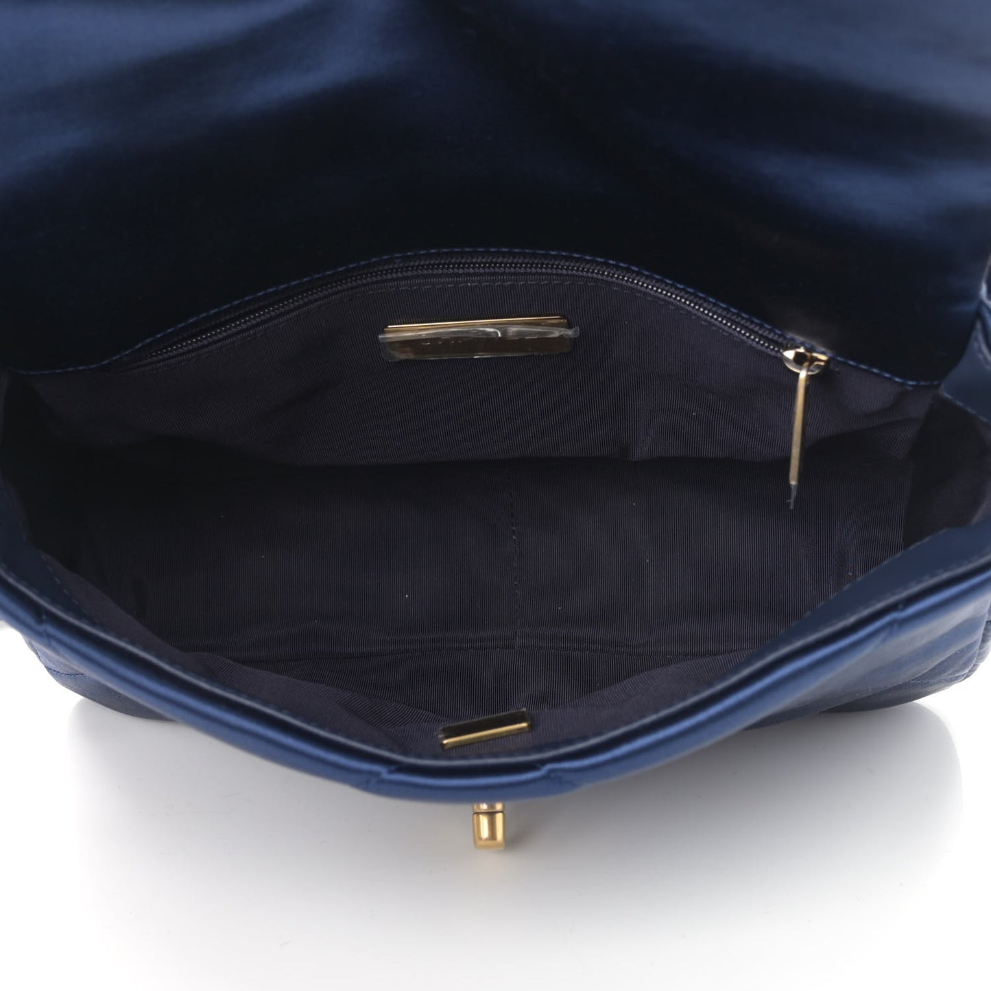 Satin Quilted Medium Chanel 19 Flap Blue