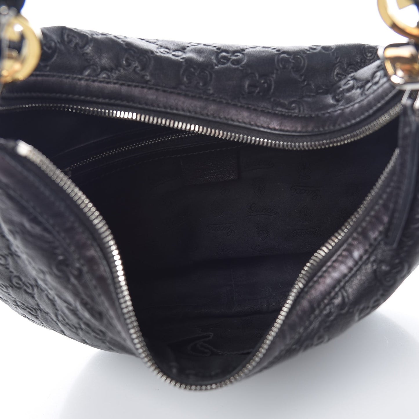 Guccissima Medium GG Twins Hobo Black
