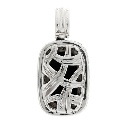 David Yurman Sterling Silver Diamond Black Onyx 18mm Albion Enhancer Pendant 3 of 4