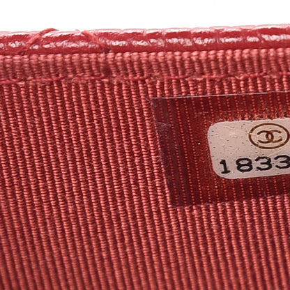 Chanel Caviar Quilted Wallet on Chain WOC Red 8 of 9