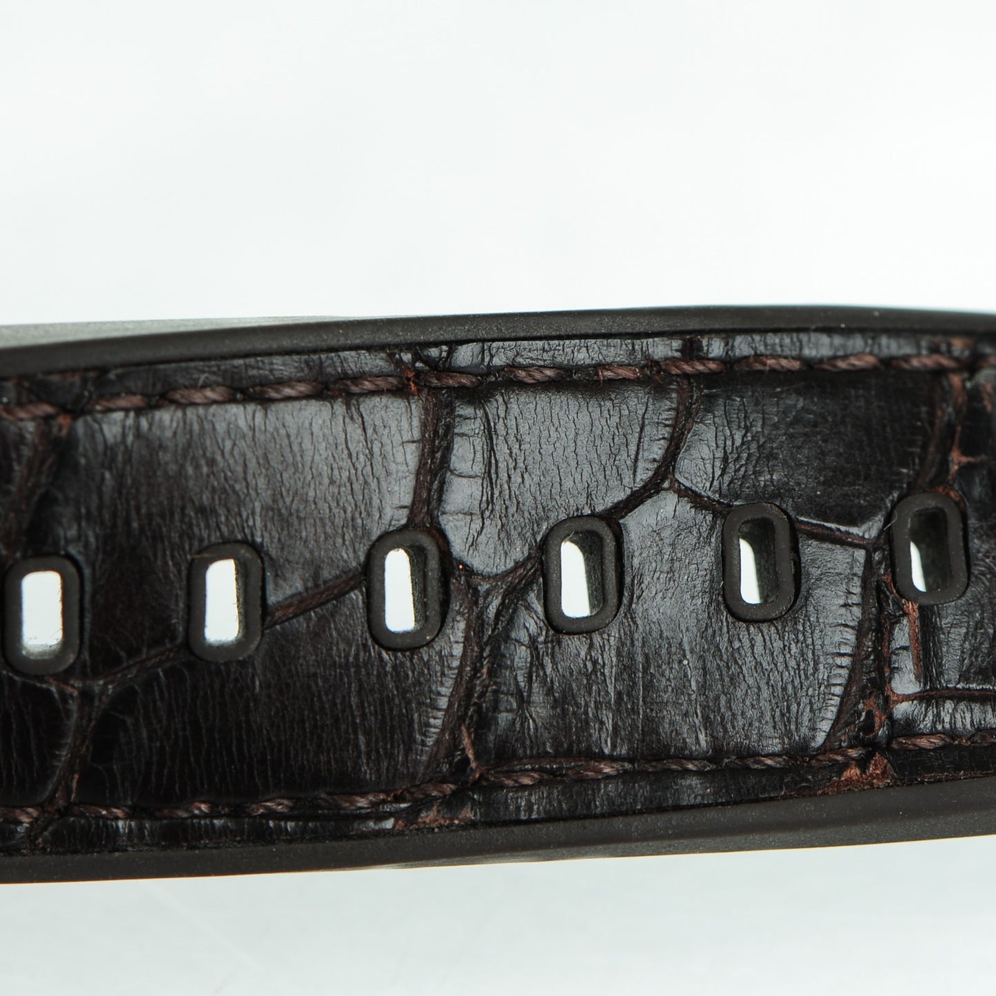 Stainless Steel Alligator 41mm Tambour GMT Automatic Watch Brown