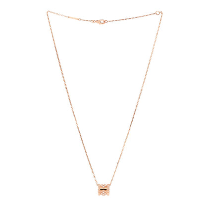 Van Cleef & Arpels 18K Rose Gold Diamond Small Perlee Clovers Pendant Necklace 3 of 6