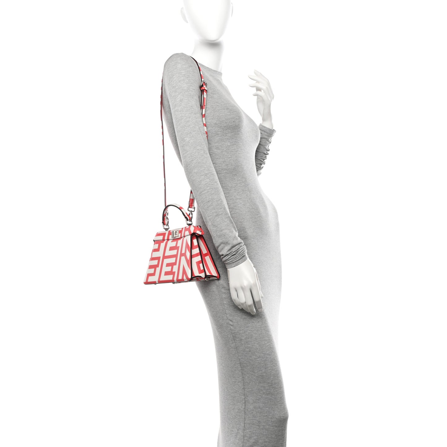 X MARC JACOBS Nappa Lunar New Year Petite Peekaboo I SEE U Satchel Glow Coral White
