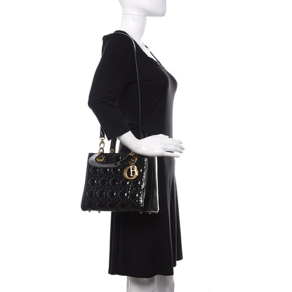 Christian Dior Patent Cannage Medium Lady Dior Black 2 of 13