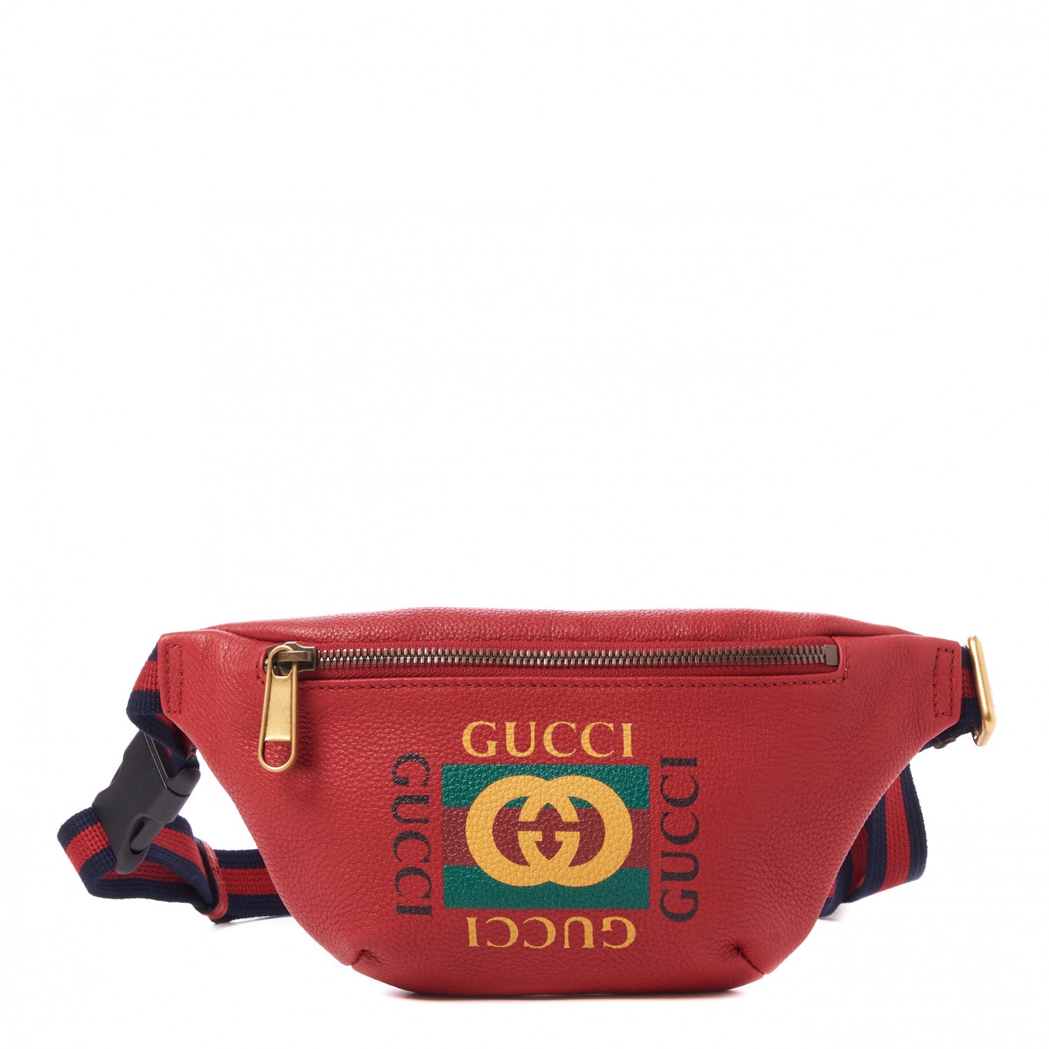 Gucci Grained Calfskin Small Logo Belt Bag Hibiscus Red 1 of 9