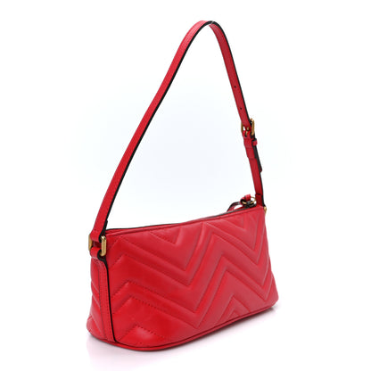 Gucci Calfskin Matelasse Chevron GG Marmont Sling Shoulder Bag Rosso 2 of 10