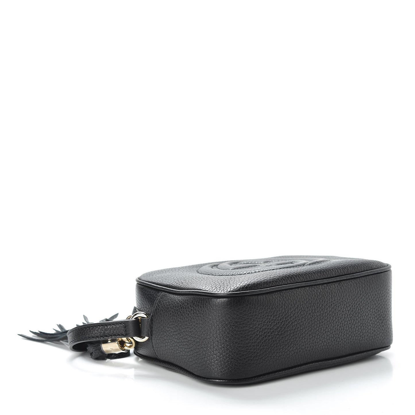 Pebbled Calfskin Small Soho Disco Bag Black