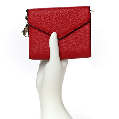 Christian Dior Bullcalf Diorissimo Medium Envelope Wallet True Red Pink 2 of 14