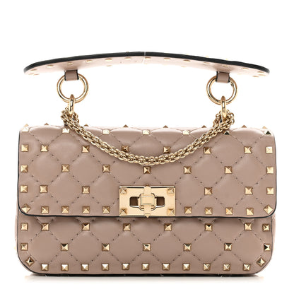 Valentino Garavani Nappa Small Rockstud Spike Shoulder Bag Poudre 1 of 9