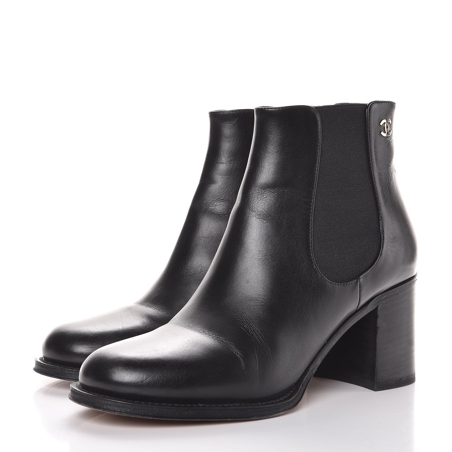 Chanel Glazed Calfskin Short Boots 39 Black 3 of 13