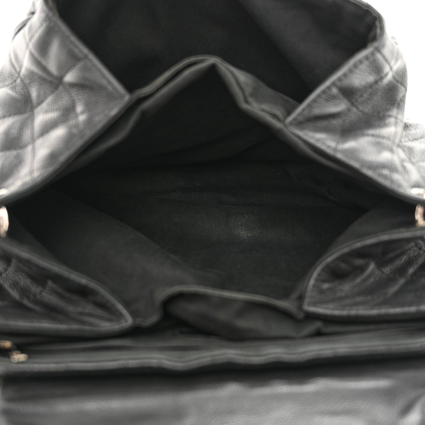 Caviar Quilted Timeless Accordion Flap Black