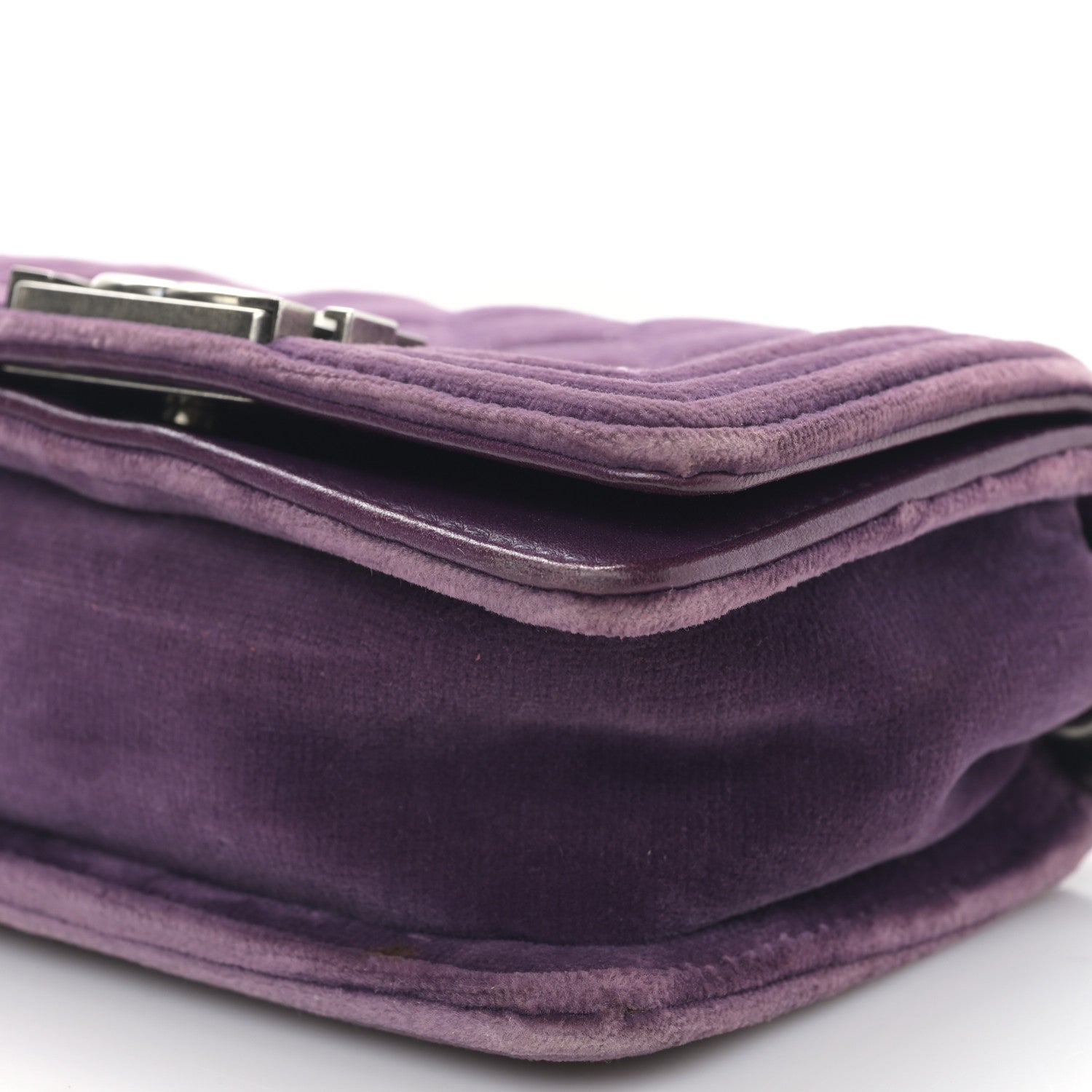 Chanel Velvet Quilted Mini Boy Flap Purple 9 of 9