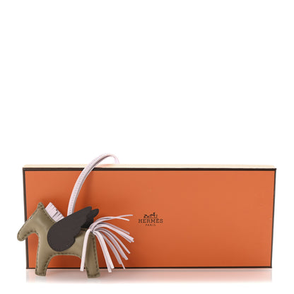 Hermes Milo Lambskin Grigri Rodeo Pegase Horse Bag Charm PM Beige Marfa Mauve Pale Moka 5 of 5