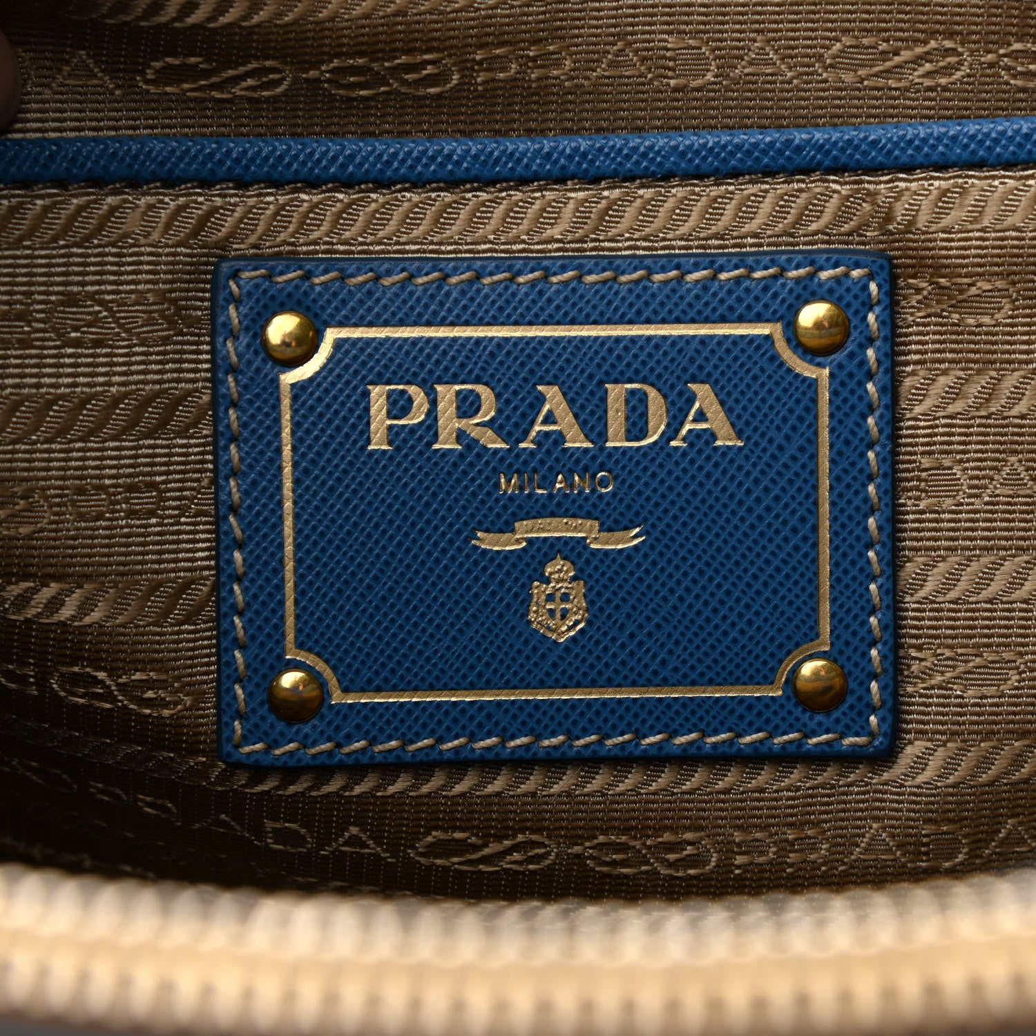 Prada Jacquard Logo Tote Azzurro 6 of 13