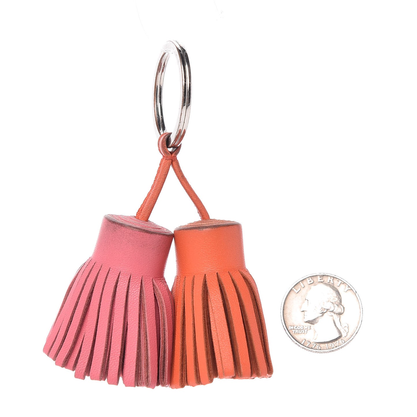 Lambskin Carmen Uno-Dos Key Holder Rose Azalee Cornaline
