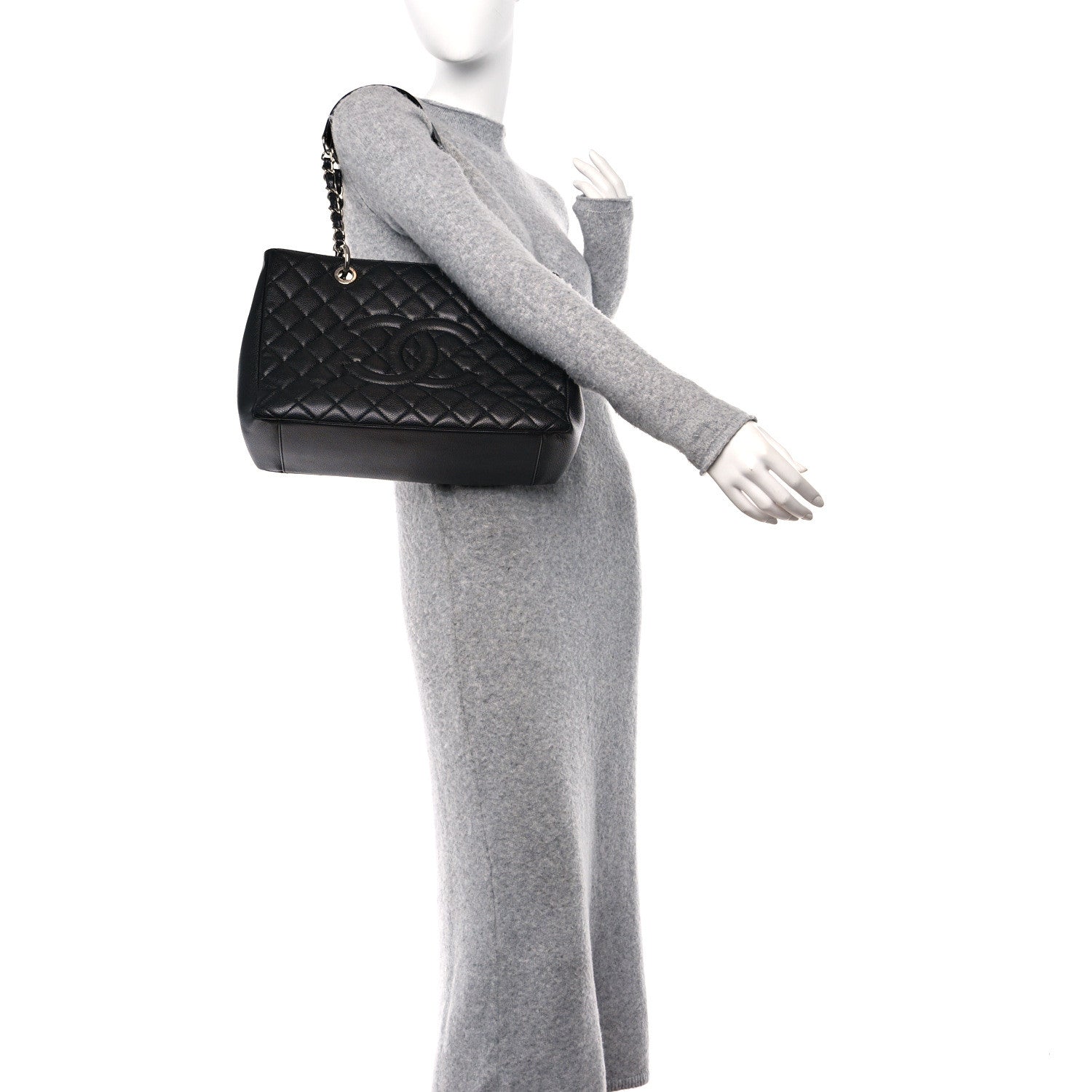 Chanel Caviar Quilted Grand Shopping Tote GST Black 2 of 12