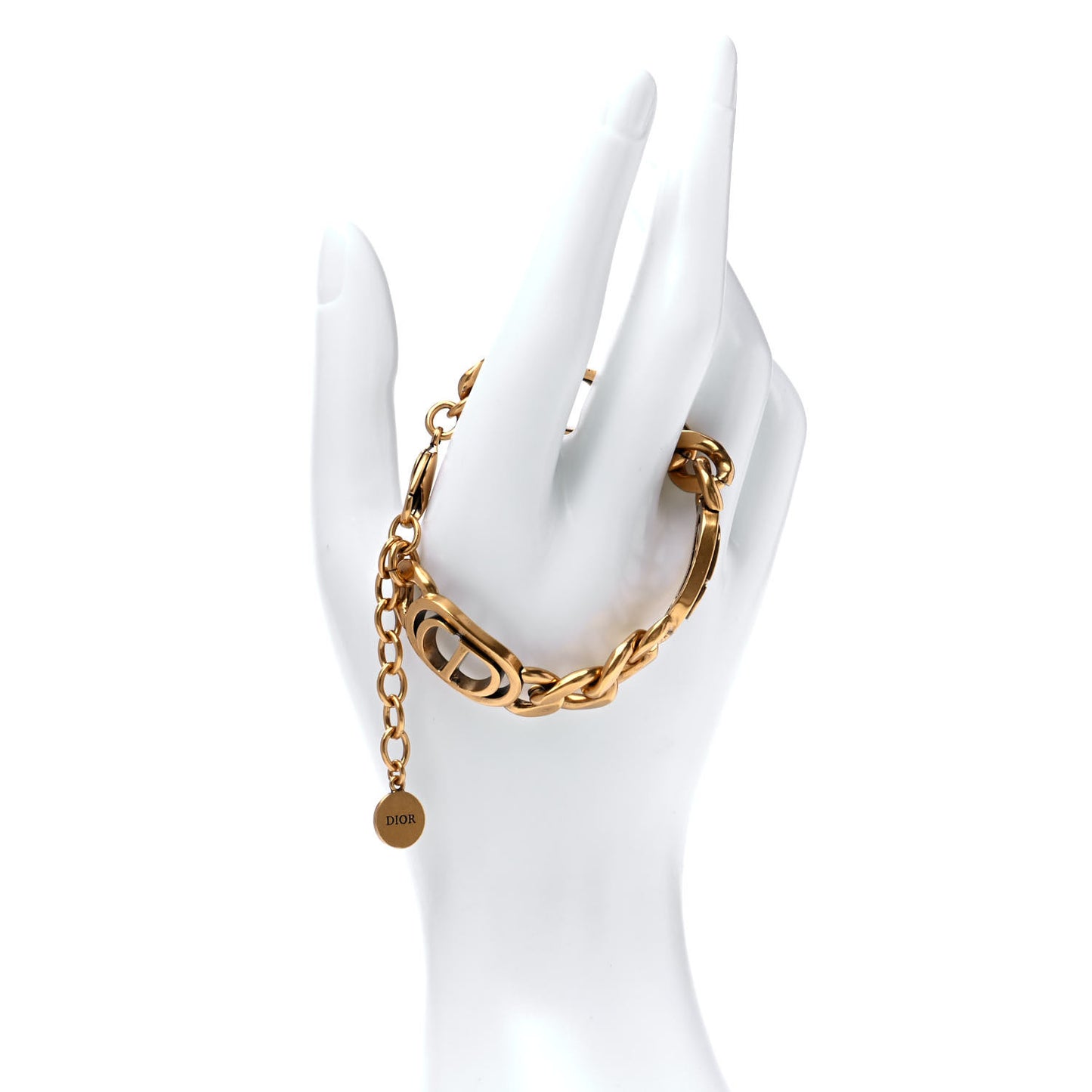 Metal CD Chain Bracelet Gold