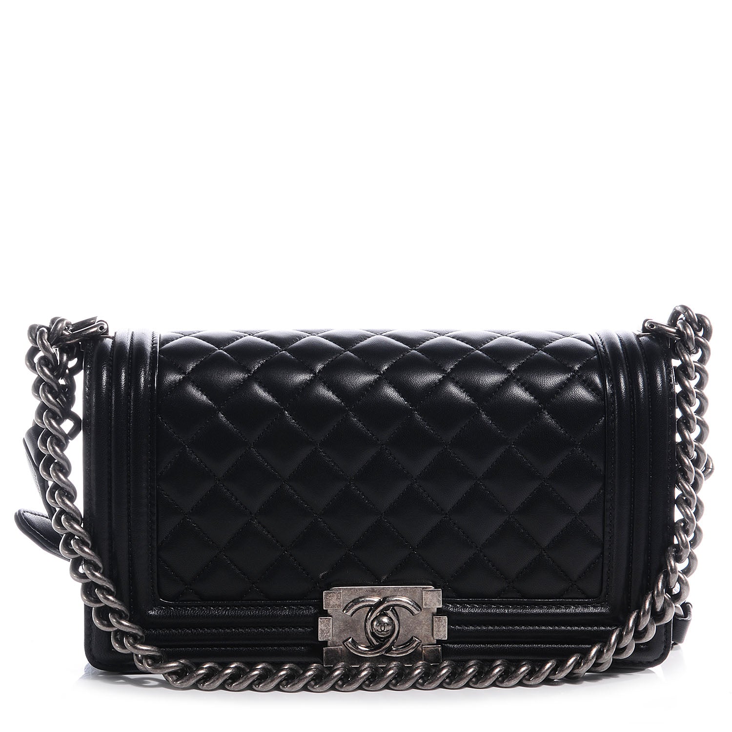 Chanel Lambskin Quilted Medium Boy Flap Black 1 of 9
