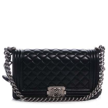 Chanel Lambskin Quilted Medium Boy Flap Black 1 of 9