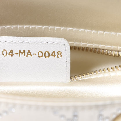 Christian Dior Satin Crystal Cannage Mini Lady Dior White 7 of 13
