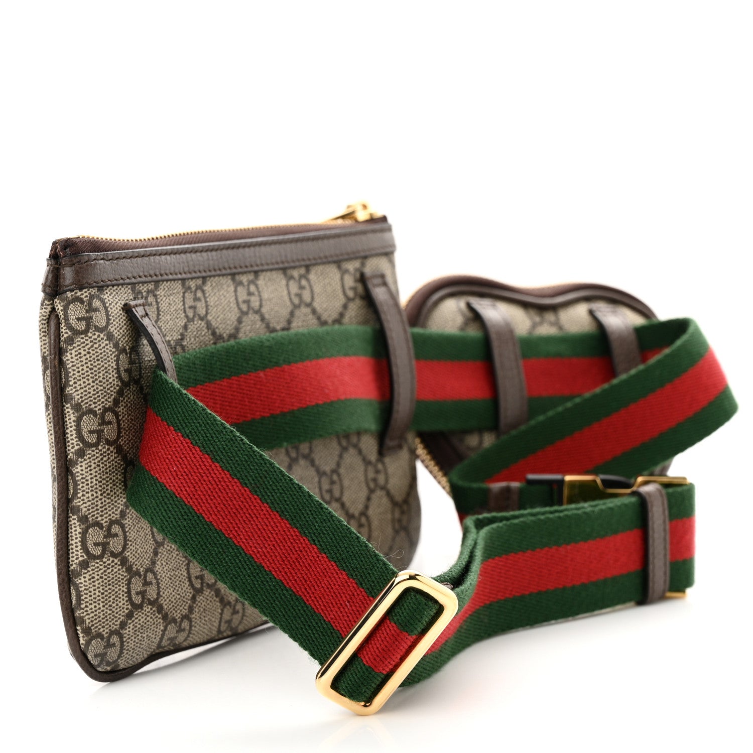 Gucci GG Supreme Monogram Web Ophidia Utility Belt Bag 85 34 Beige Ebony New Acero 3 of 11