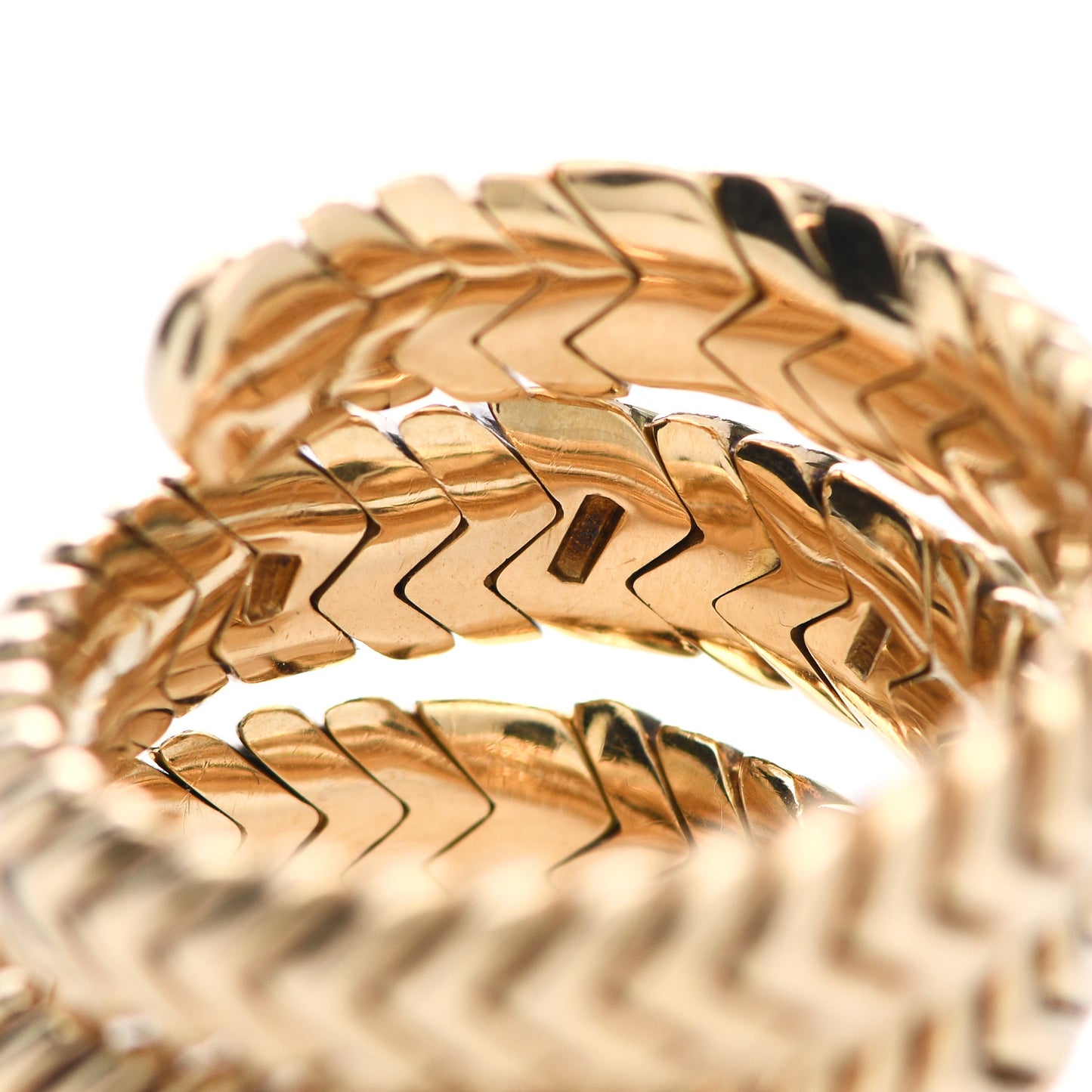 18K Yellow Gold Spiga Ring 58 8.5