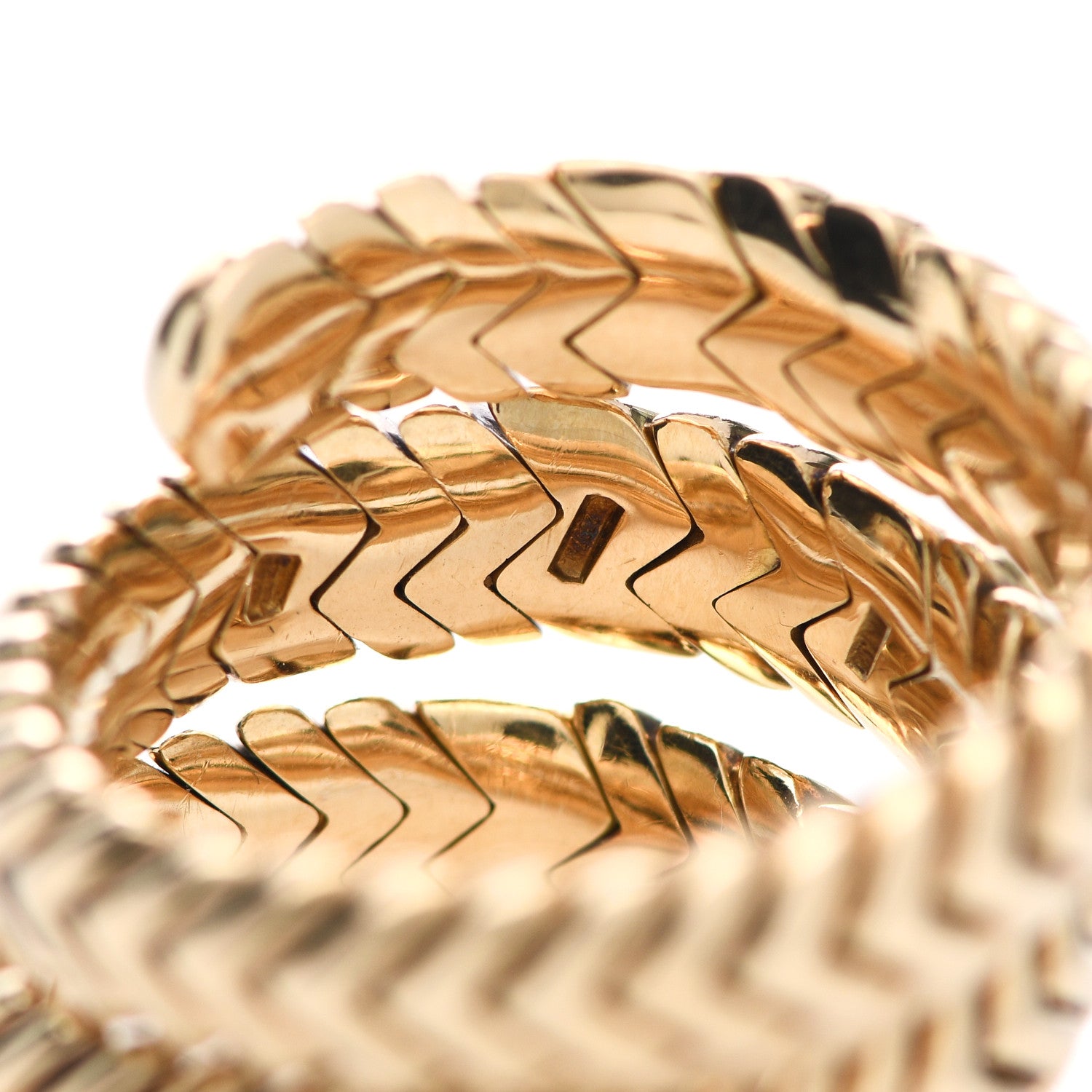 Bulgari 18K Yellow Gold Spiga Ring 58 8.5 6 of 6