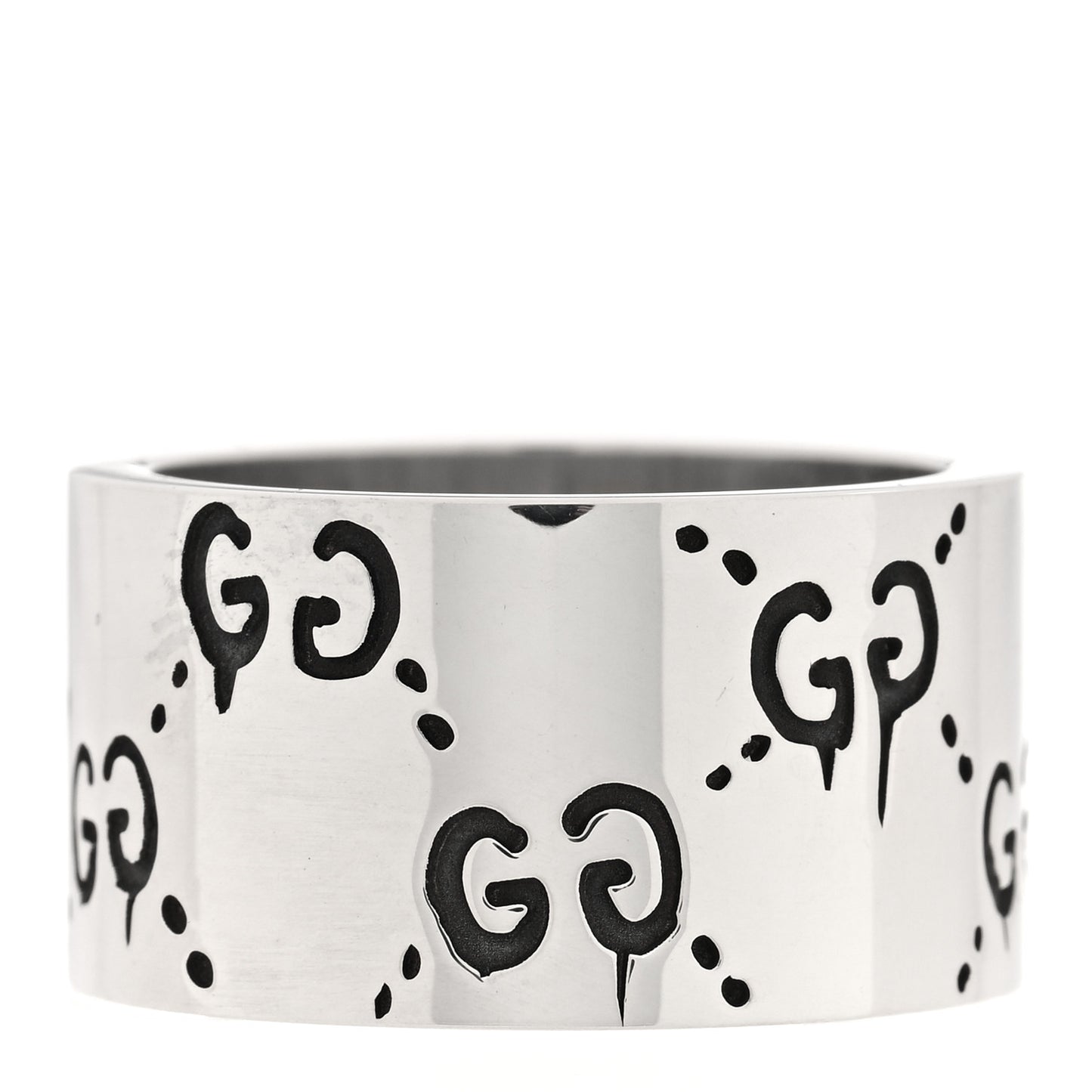 Sterling Silver GucciGhost Hamlet Skull Band Ring 56 7.5