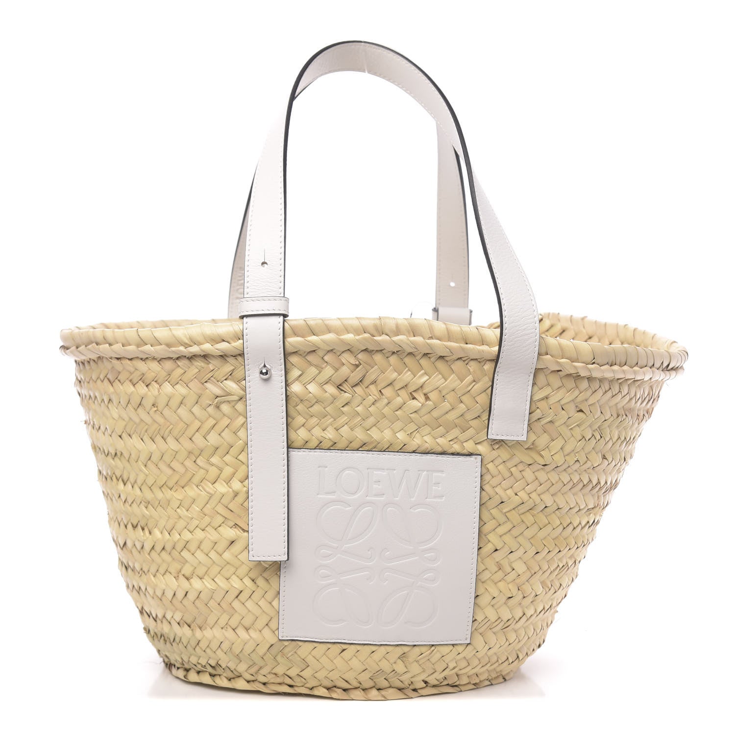 Loewe Raffia Basket Tote Bag Natural White 1 of 11