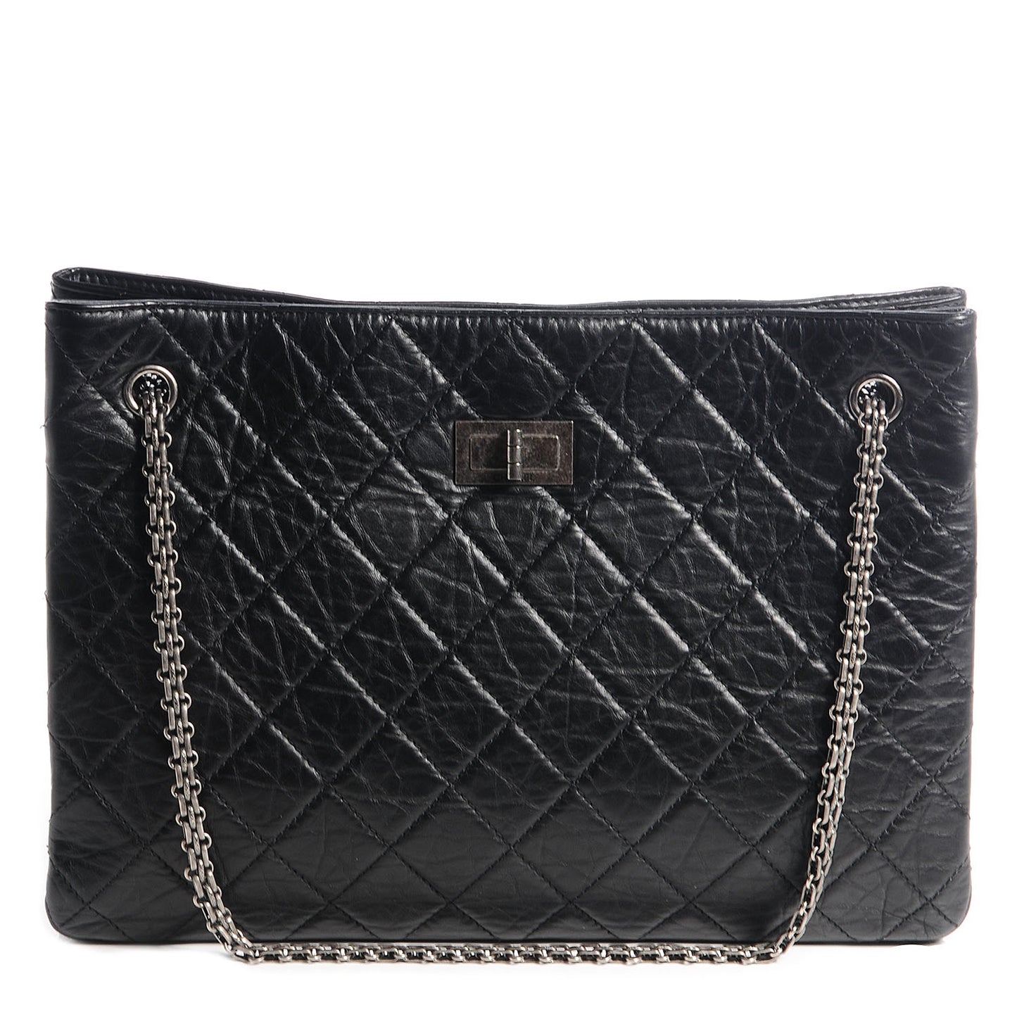 Aged Calfskin Reissue 2.55 Tote Black