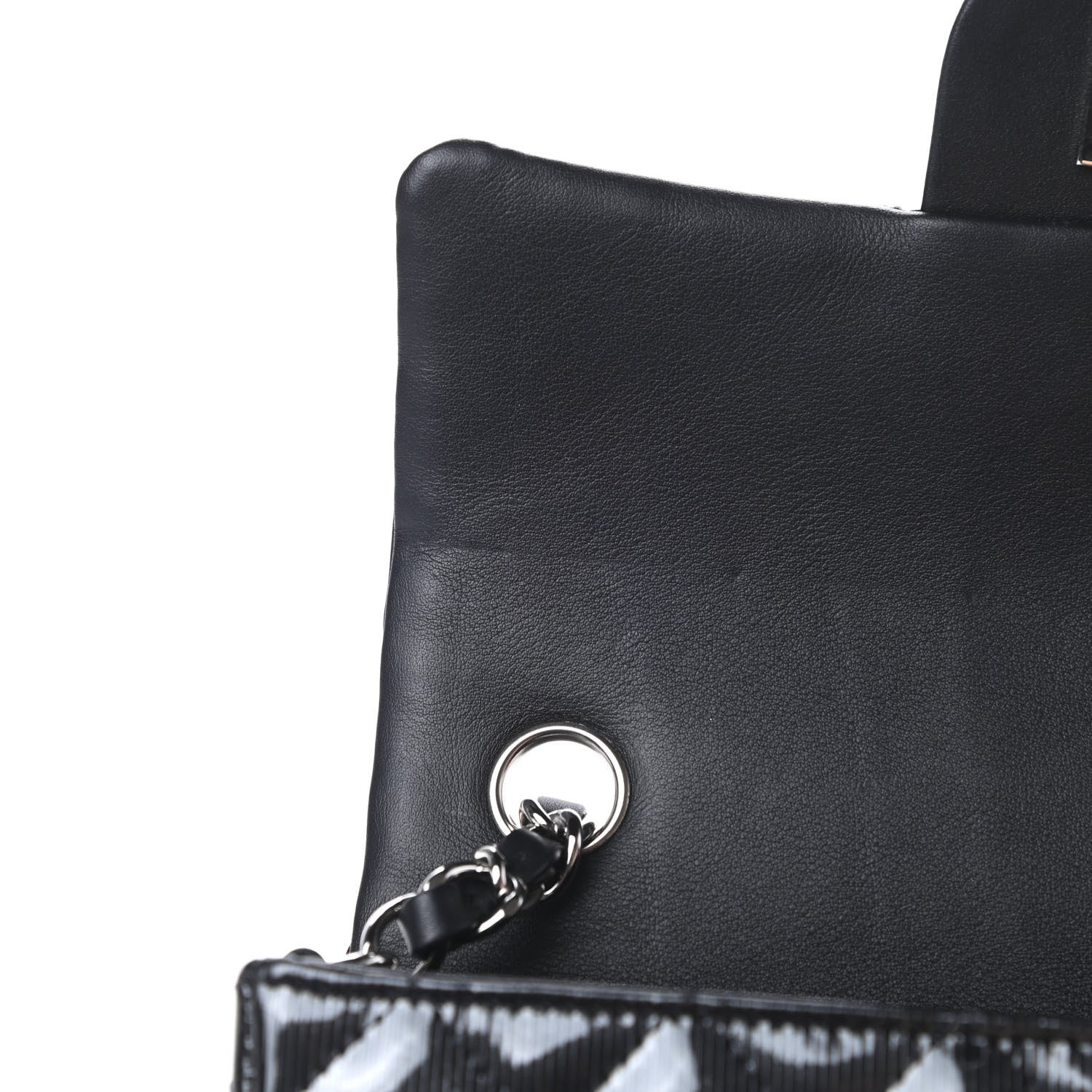 Chanel Striated Patent Calfskin Quilted Mini Rectangular Flap Black 12 of 13
