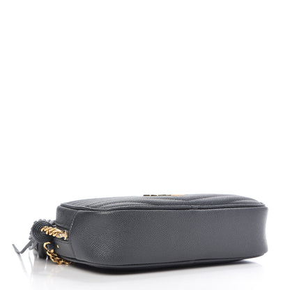 Saint Laurent Grain De Poudre Matelasse Monogram Mini Lou Camera Bag Dark Smog 4 of 9