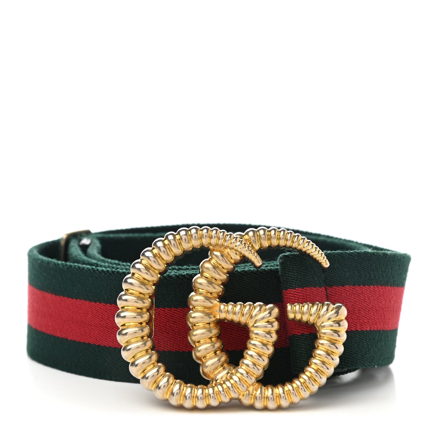 Gucci Canvas Torchon Double G Web Belt 90 36 Verde 1 of 5
