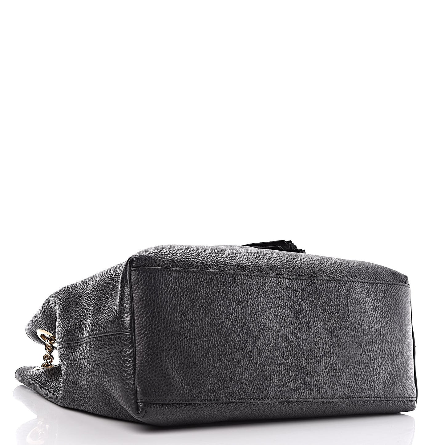 Pebbled Calfskin Medium Soho Chain Shoulder Bag Black