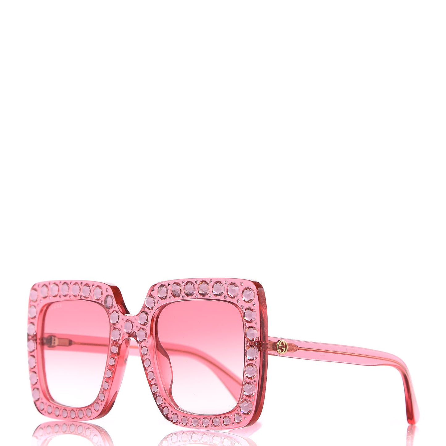 Crystal Square Frame Sunglasses GG0148S Pink