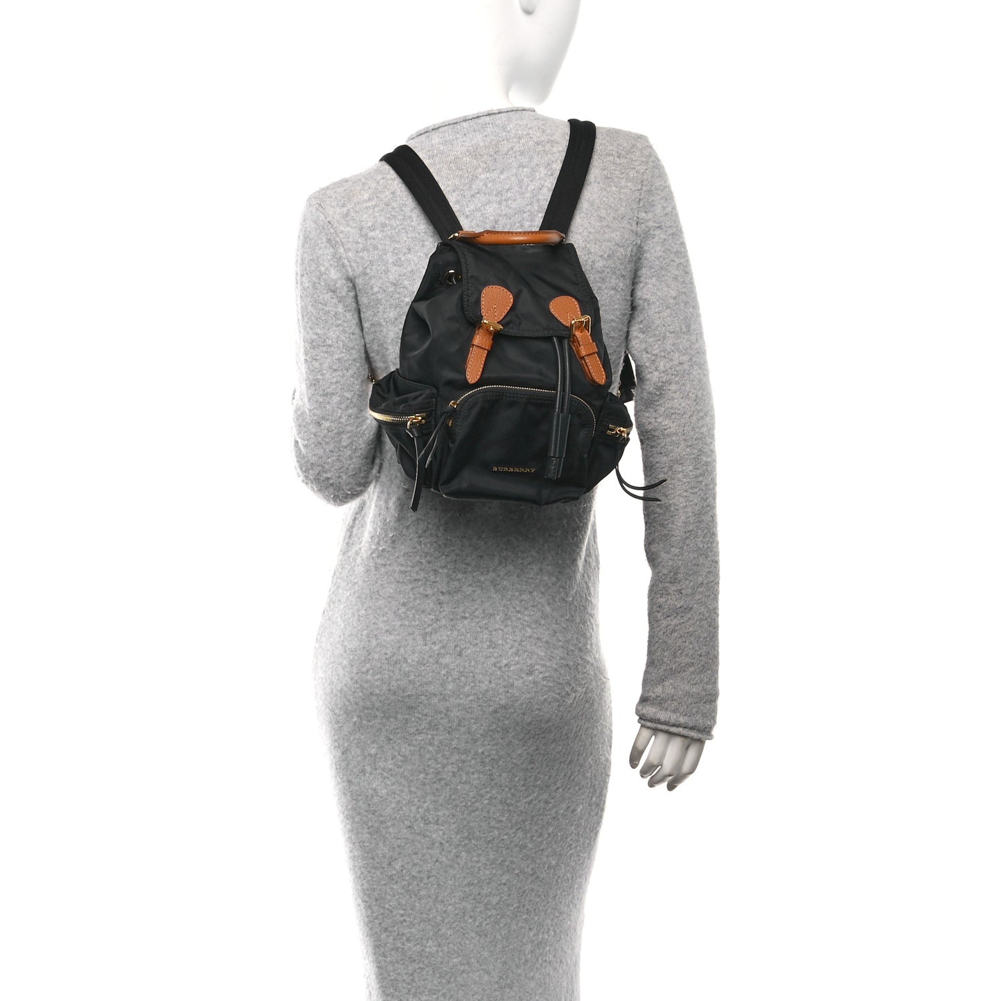 Nylon Small Rucksack Backpack Black