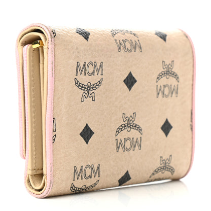 MCM Visetos Trifold Flap Wallet Soft Pink 3 of 8
