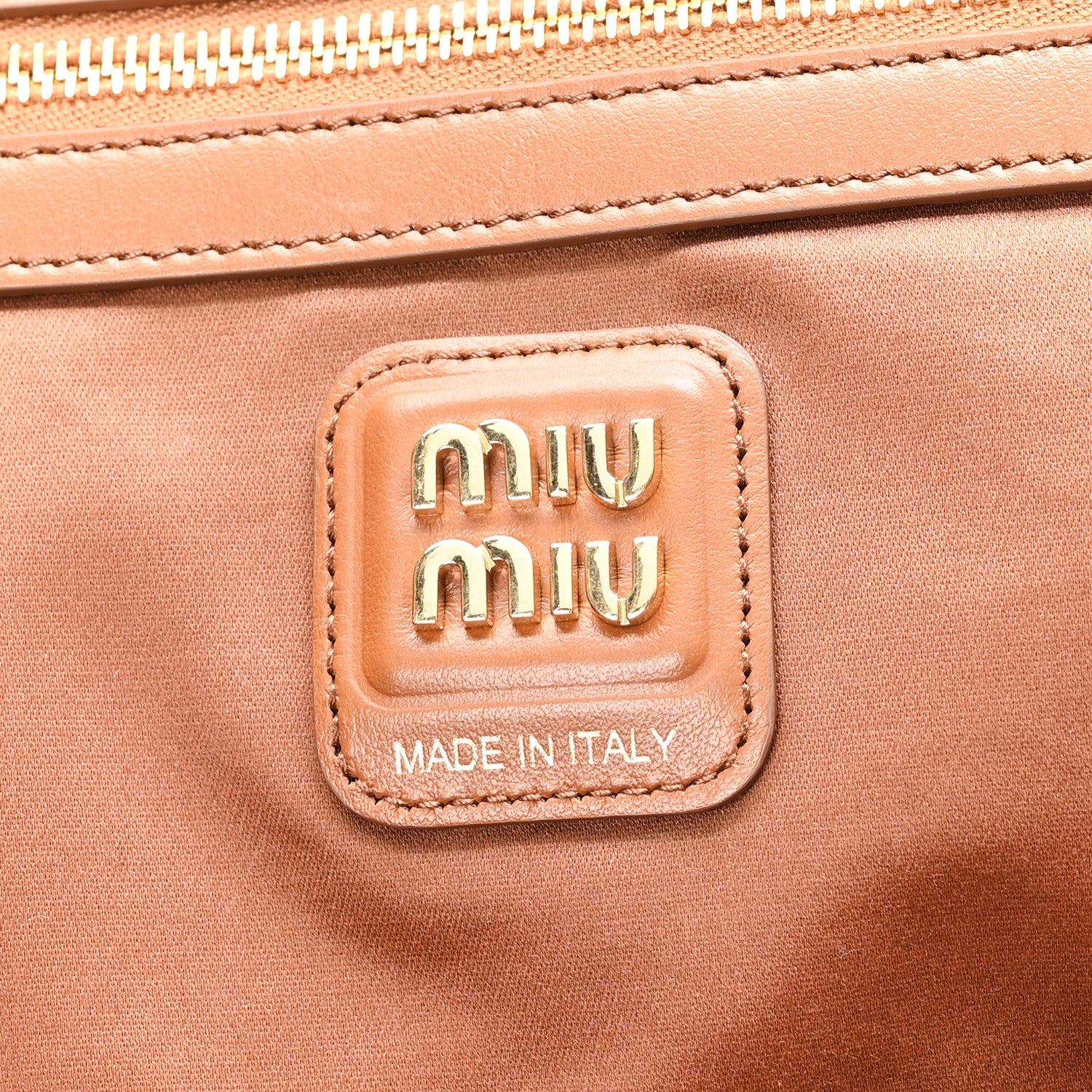 Miu Miu Soft Calf Softy Large Beau Top Handle Bag Cognac 6 of 10