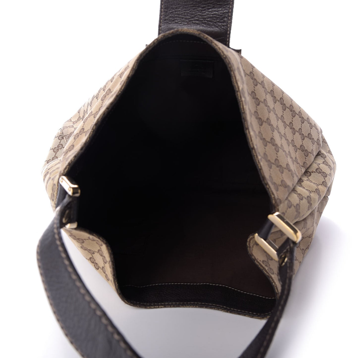 Monogram Large New Ladies Web Hobo Dark Brown
