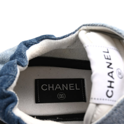 Chanel Denim Suede Calfskin Mens CC Sneakers 43 Blue 7 of 9