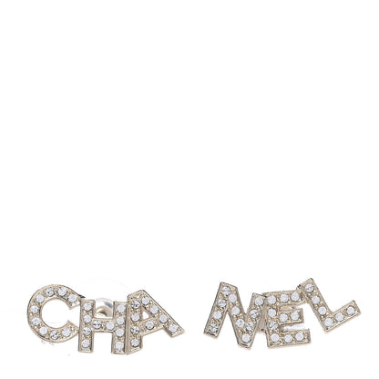 Chanel Crystal Pearl Signature Stud Earrings Gold 1 of 2