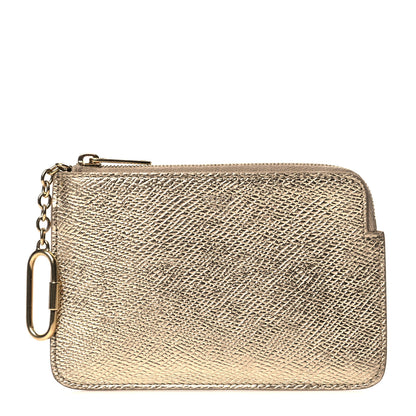 Celine Grained Calfskin Coin Card Case Gold 1 of 9