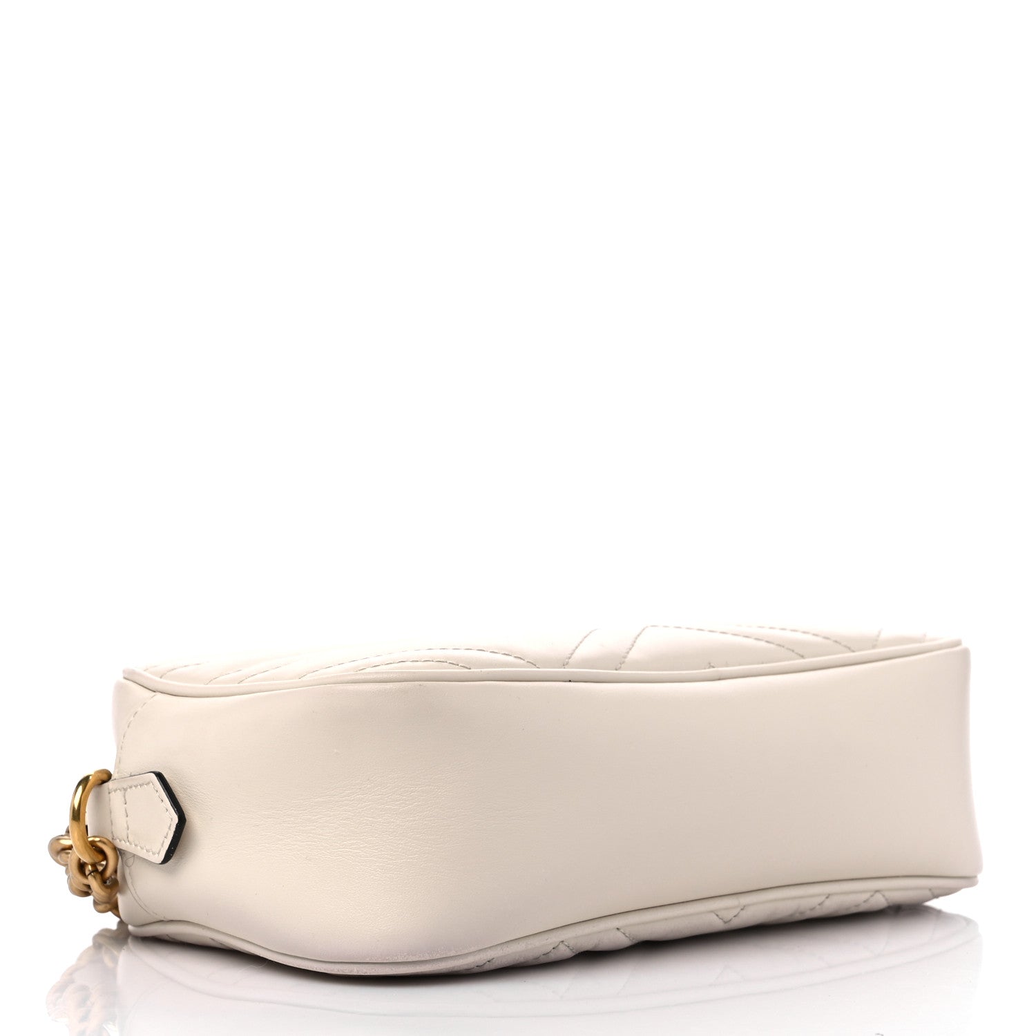 Gucci Calfskin Matelasse Small GG Marmont Chain Shoulder Bag White 4 of 17