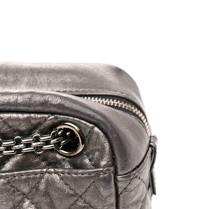 Chanel Metallic Aged Calfskin Quilted Small Reissue Camera Case Dark Silver 12 of 14