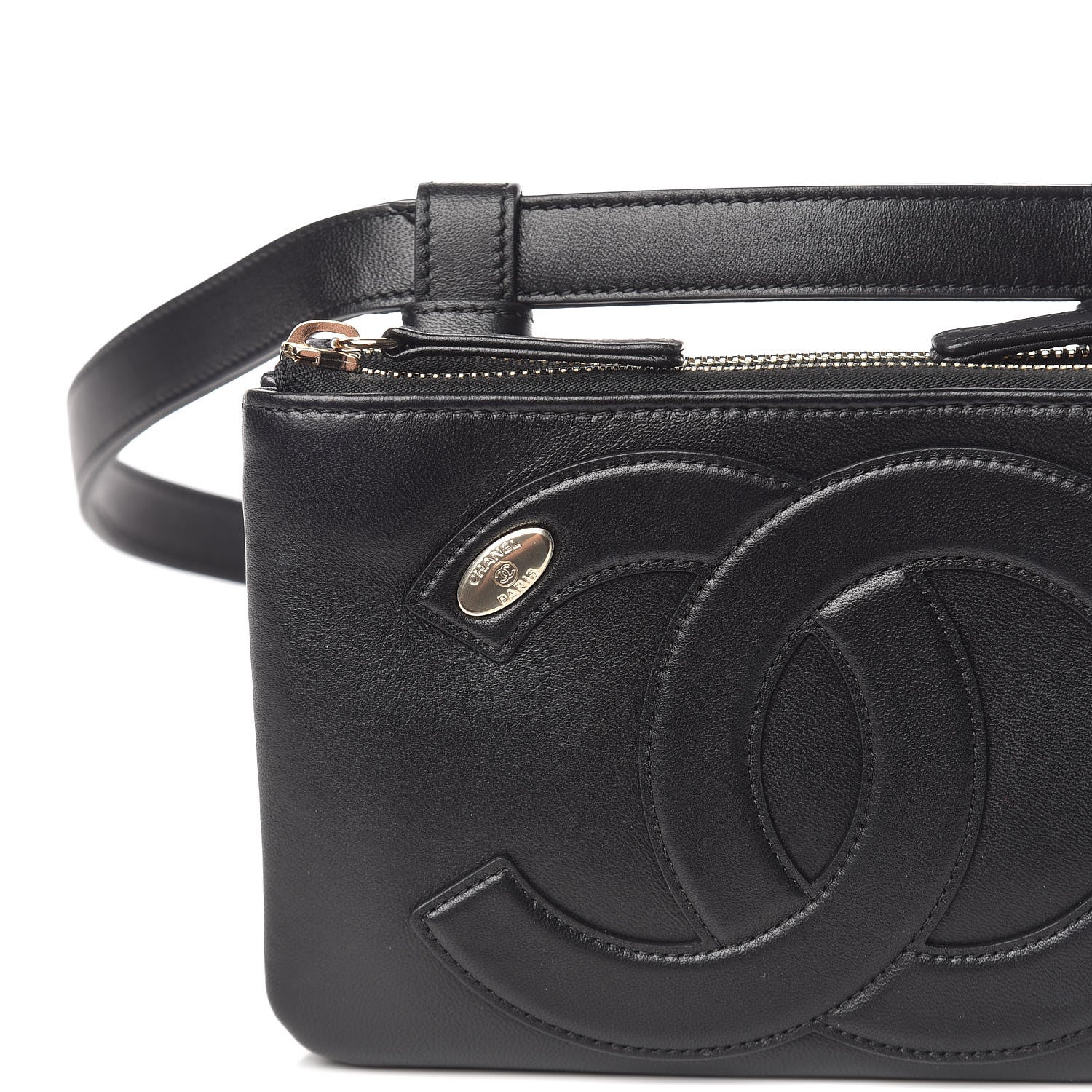 Chanel Lambskin CC Mania Waist Belt Bag Black 9 of 11