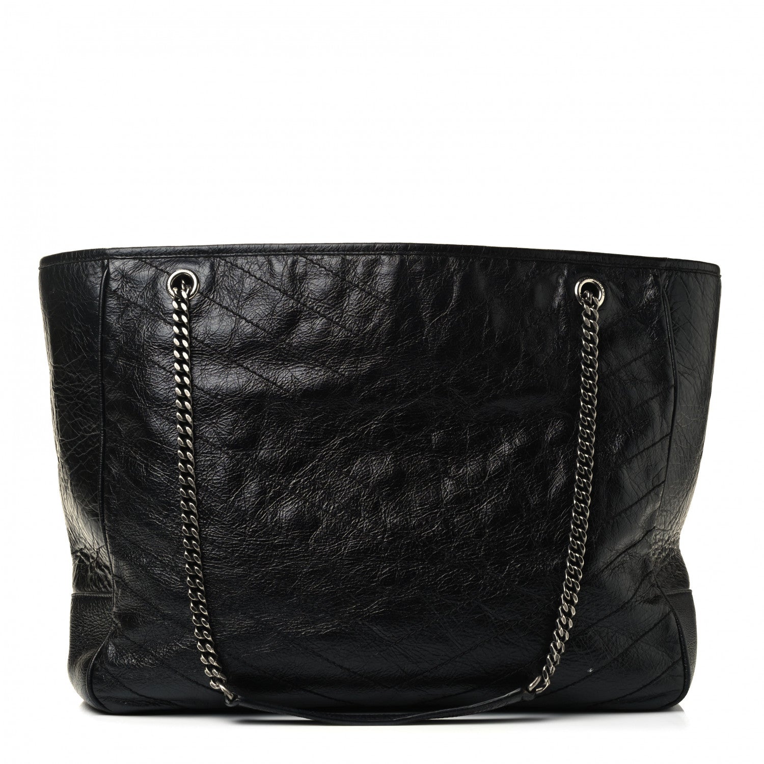 Saint Laurent Crinkled Calfskin Matelasse Monogram Large Niki Shopping Tote Bag Black 1 of 4